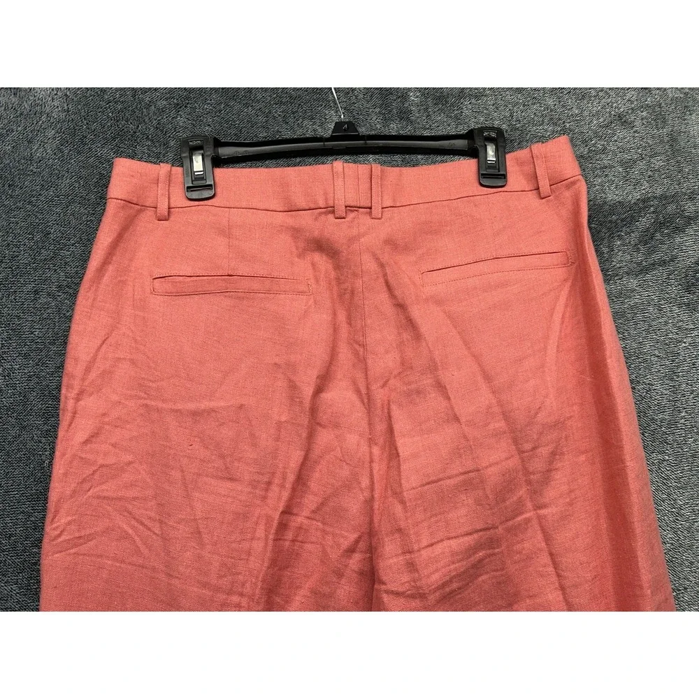 Banana Republic Womens Size 12 Pink Linen Full Length Straight Leg Pants (U3)
